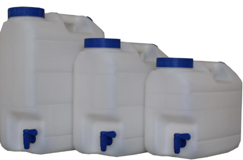 PLASTIC WATER CAN/CUBE TAP CARDED
