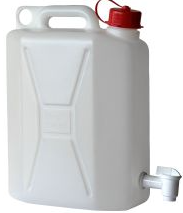 PLASTIC WATER CAN/CUBE TAP CARDED